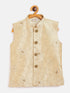 JBN Creation Beige Silk Blend Embroidered Nehru Jacket