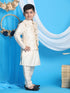 Vastramay Cream And Gold Silk Blend Siblings Set