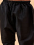 Vastramay Boy's Beige Woven Nehru Jacket With Black Kurta Pyjama Set