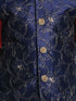 JBN CREATION Boy's Navy Blue Embroidered Nehru Jacket With Maroon Kurta And Rose Gold Dhoti Set