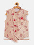 JBN CREATION Boy's Maroon Asymmetric Banarasi Brocade Nehru Jacket