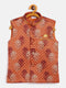 JBN CREATION Orange Sequin Embellished Foam Quilted Nehru Jacket