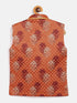 JBN CREATION Orange Sequin Embellished Foam Quilted Nehru Jacket