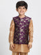 Vastramay Boys' Purple Cotton Silk Blend Nehru Jacket