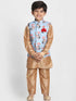 JBN CREATION Boy's Multicolor Cotton Silk Blend Nehru Jacket