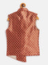 JBN CREATION Boy's Orange Asymmetric Brocade Nehru Jacket