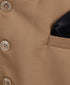 Vastramay Beige Cotton Blend Twill Nehru Jacket