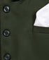 JBN Creation Boy's Dark Green Cotton Blend Twill Nehru Jacket