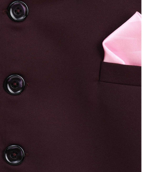 JBN CREATION Maroon Cotton Blend Twill Nehru Jacket