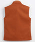 JBN CREATION Orange Cotton Blend Twill Nehru Jacket