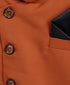 JBN CREATION Orange Cotton Blend Twill Nehru Jacket