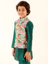JBN Creation Boys Aqua Floral Printed Nehru Jacket