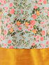 JBN CREATION Boy's Aqua Floral Printed Nehru Jacket With Mustard Kurta And Pyjama Set