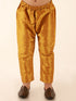 JBN CREATION Boy's Aqua Floral Printed Nehru Jacket With Mustard Kurta And Pyjama Set