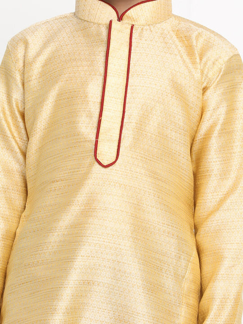JBN Creation Boy's Gold-Toned Kurta with Pyjama Set