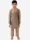 JBN Creation Boys' Chiku Cotton Blend Kurta Pyjama Set