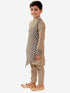 JBN Creation Boys' Chiku Cotton Blend Kurta Pyjama Set