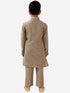JBN Creation Boys' Chiku Cotton Blend Kurta Pyjama Set