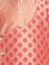 JBN Creation Boys' Pink Cotton Blend Kurta Pyjama Set