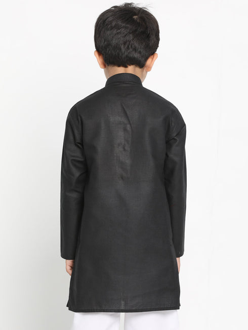 JBN CREATION Boy's Black Solid Kurta