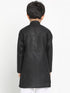 Vastramay Black Cotton Baap Beta Kurta