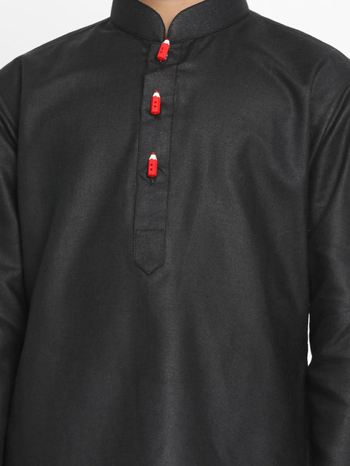JBN CREATION Boy's Black Solid Kurta