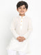 JBN CREATION Boy's Cream Solid Kurta