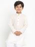 JBN CREATION Boy's Cream Solid Kurta