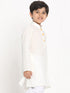 JBN CREATION Boy's Cream Solid Kurta