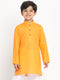 JBN CREATION Boy's Orange Solid Kurta