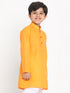 JBN CREATION Boy's Orange Solid Kurta