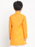 JBN CREATION Boy's Orange Solid Kurta