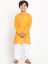 JBN CREATION Boy's Orange Solid Kurta