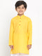 JBN CREATION Boy's Yellow Solid Kurta