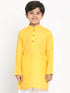 JBN CREATION Boy's Yellow Solid Kurta