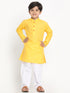JBN CREATION Boy's Yellow Solid Kurta