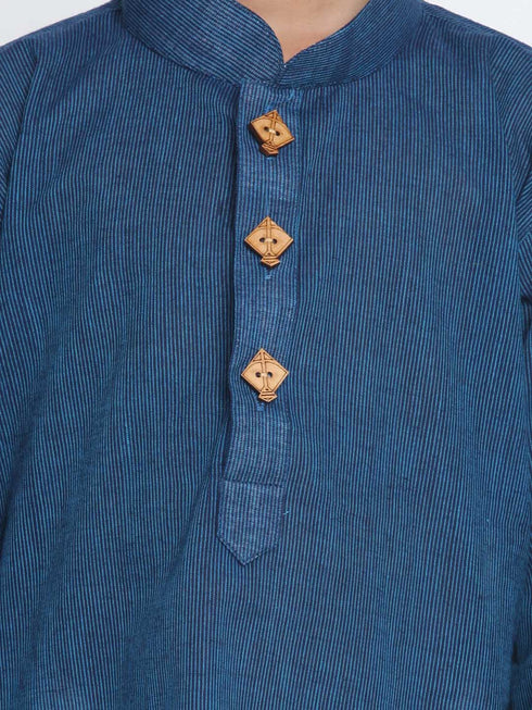 Vastramay Boy's Blue Cotton Kurta and Pyjama Set