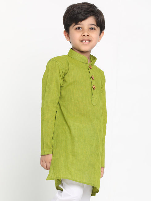Vastramay Boy's Green Cotton Kurta