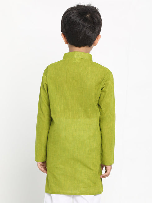 Vastramay Boy's Green Cotton Kurta