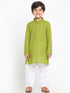 Vastramay Boy's Green Cotton Kurta and Pyjama Set