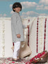 Vastramay Boy's Grey Cotton Kurta and Pyjama Set