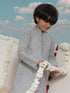Vastramay Boy's Grey Cotton Kurta and Pyjama Set
