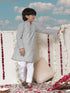 Vastramay Boy's Grey Cotton Kurta and Pyjama Set