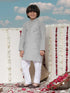 Vastramay Boy's Grey Cotton Kurta and Pyjama Set