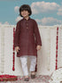 Vastramay Boys Maroon Cotton Kurta and Pyjama Set