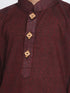 Vastramay Pure Handloom Cotton Maroon and White Baap Beta Kurta Pyjama set