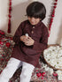Vastramay Boys Maroon Cotton Kurta and Pyjama Set