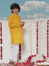 Vastramay Boy's Yellow Cotton Kurta and Pyjama Set
