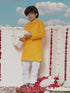 Vastramay Boy's Yellow Cotton Kurta and Pyjama Set