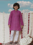 Vastramay Boy's Purple Cotton Kurta and Pyjama Set